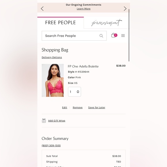 Free People One Adella Bralette - Picture 4 of 4